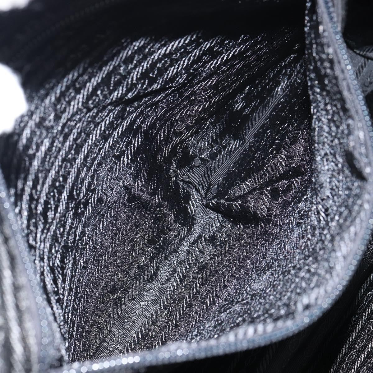 Prada PRADA Tote Bag Nylon Black Silver Authentic 151531