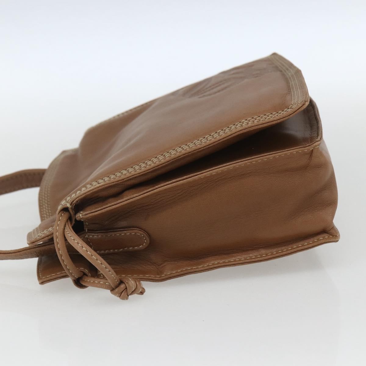 Loewe LOEWE Anagram Shoulder Bag Leather Brown Gold Authentic ep12651