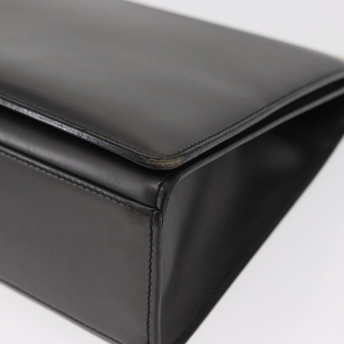 Gucci GUCCI Shoulder Bag Leather Black Gold Authentic BA8638