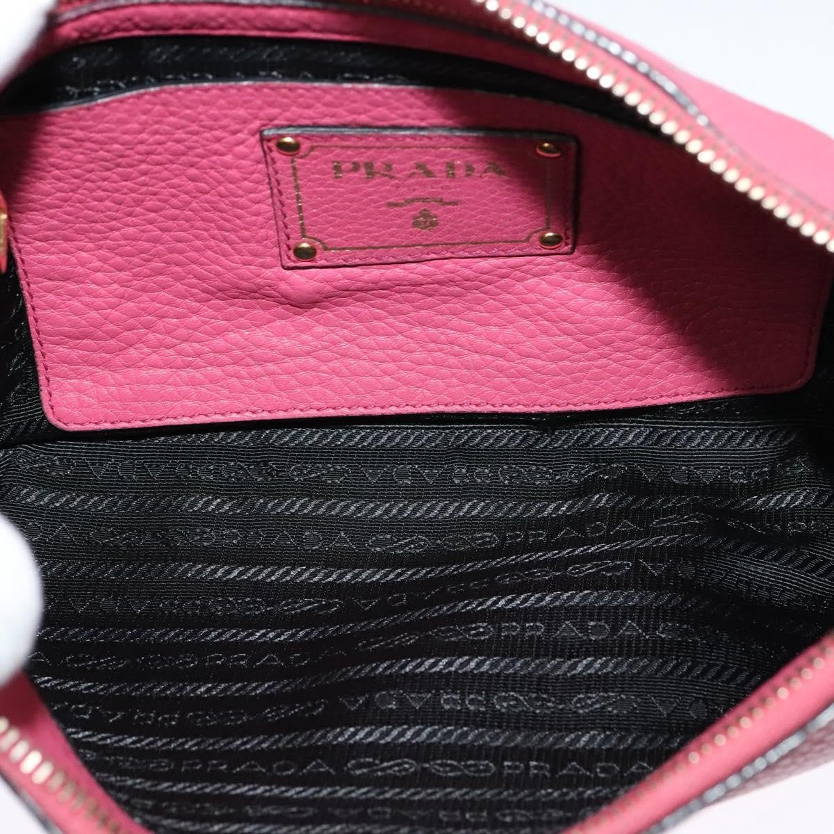 Prada PRADA Shoulder Bag Leather Pink Gold Authentic BD1620