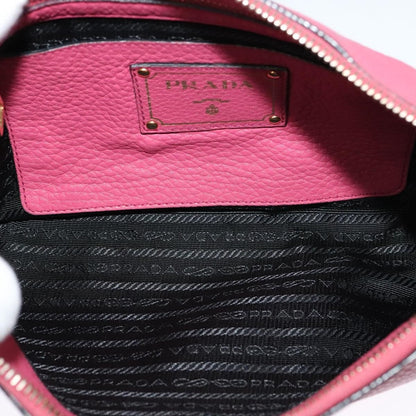 Prada PRADA Shoulder Bag Leather Pink Gold Authentic BD1620