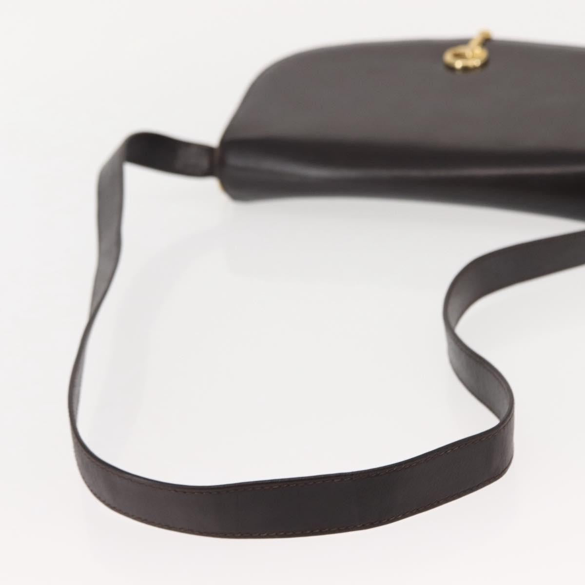 Gucci GUCCI Shoulder Bag Leather Brown gold Authentic fm4925