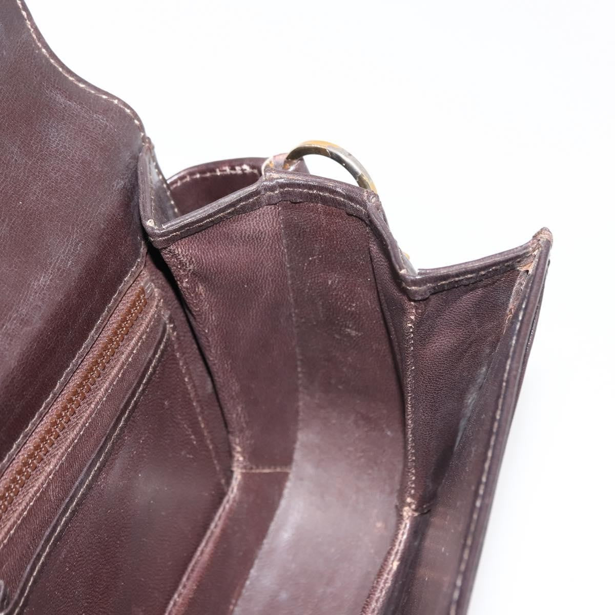 Gucci GUCCI Shoulder Bag Leather Brown gold Authentic fm4925