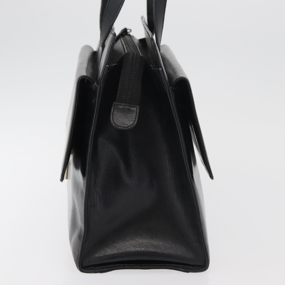 Gucci GUCCI Tote Bag Leather Black Silver Authentic 175365
