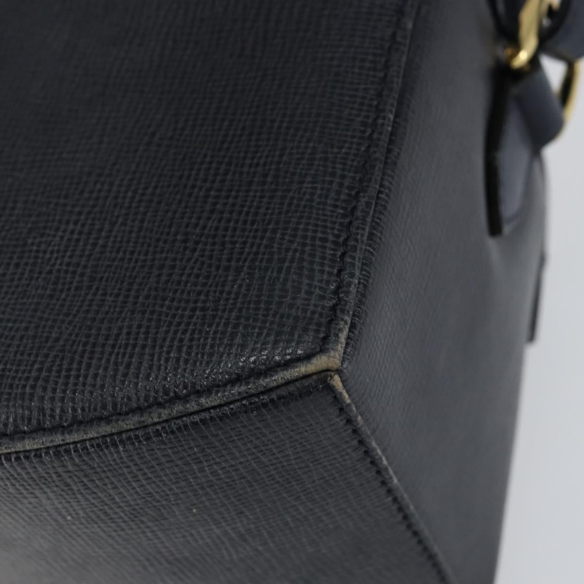 Givenchy GIVENCHY Hand Bag Leather Navy Gold Authentic SW1855