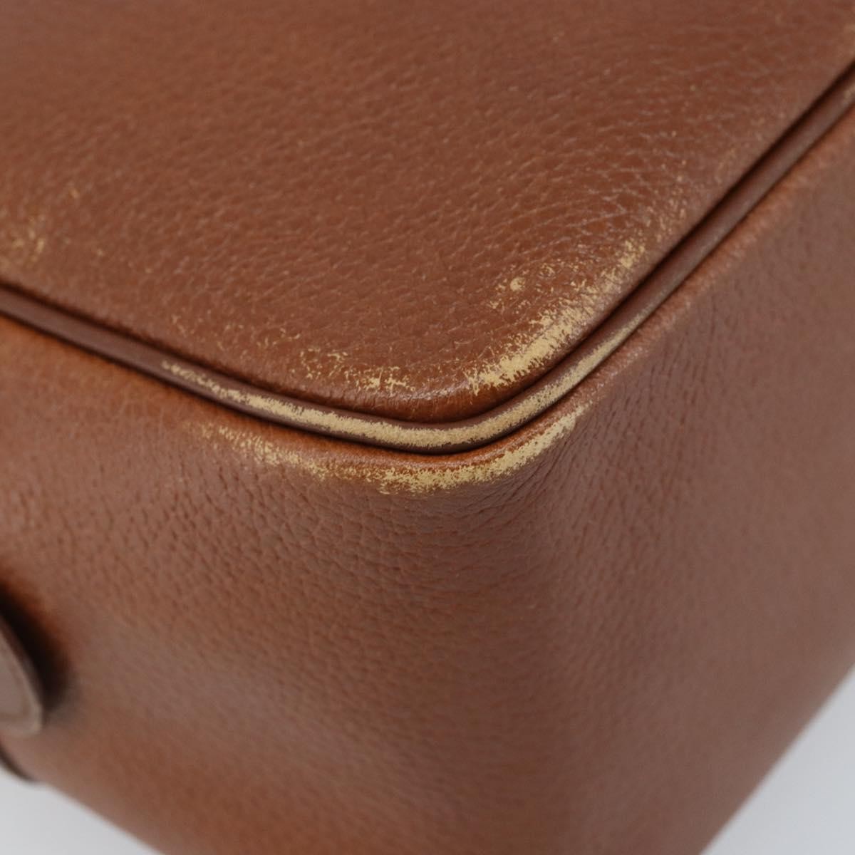 Burberrys Burberrys Hand Bag Leather Brown Gold Authentic ka3026