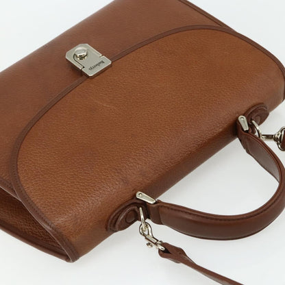 Burberrys Burberrys Hand Bag Leather 2way Brown Gold Authentic 178273