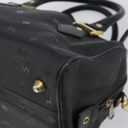 MCM MCM Vicetos Logogram Hand Bag PVC 2way Black Gold Authentic 160735