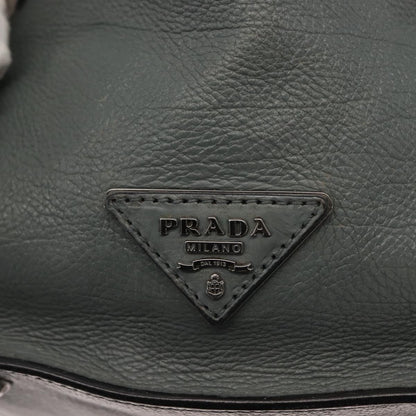 Prada PRADA Hand Bag Leather Gray Silver Authentic 149313