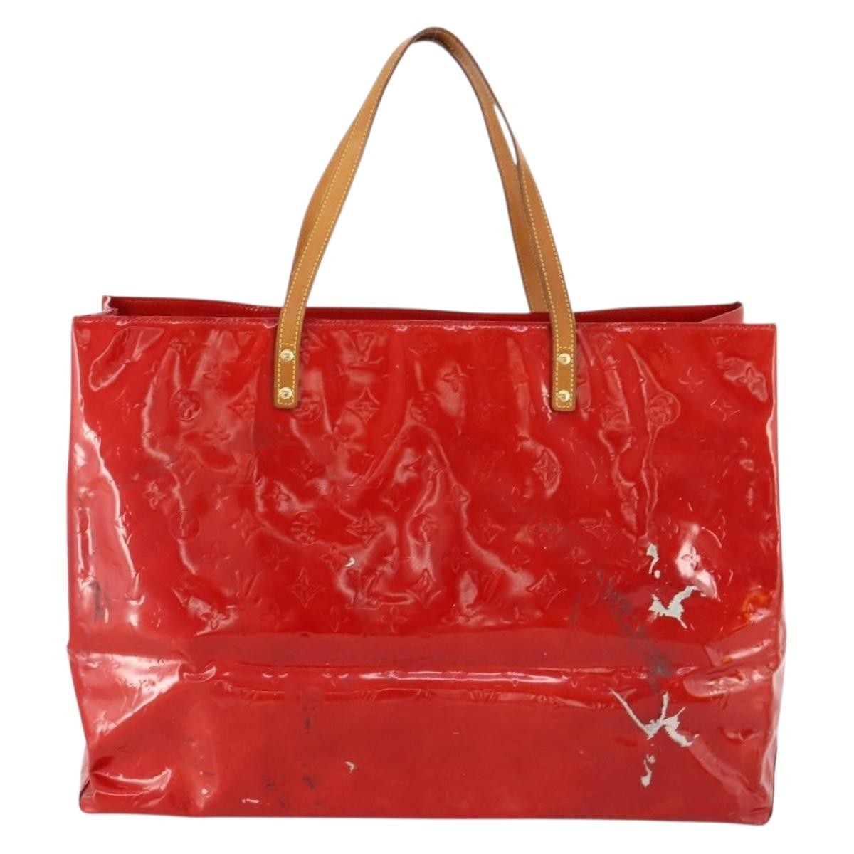 Louis Vuitton LOUIS VUITTON Monogram Vernis Reade GM Tote Bag Rouge M91084 LV Authentic ARZ211