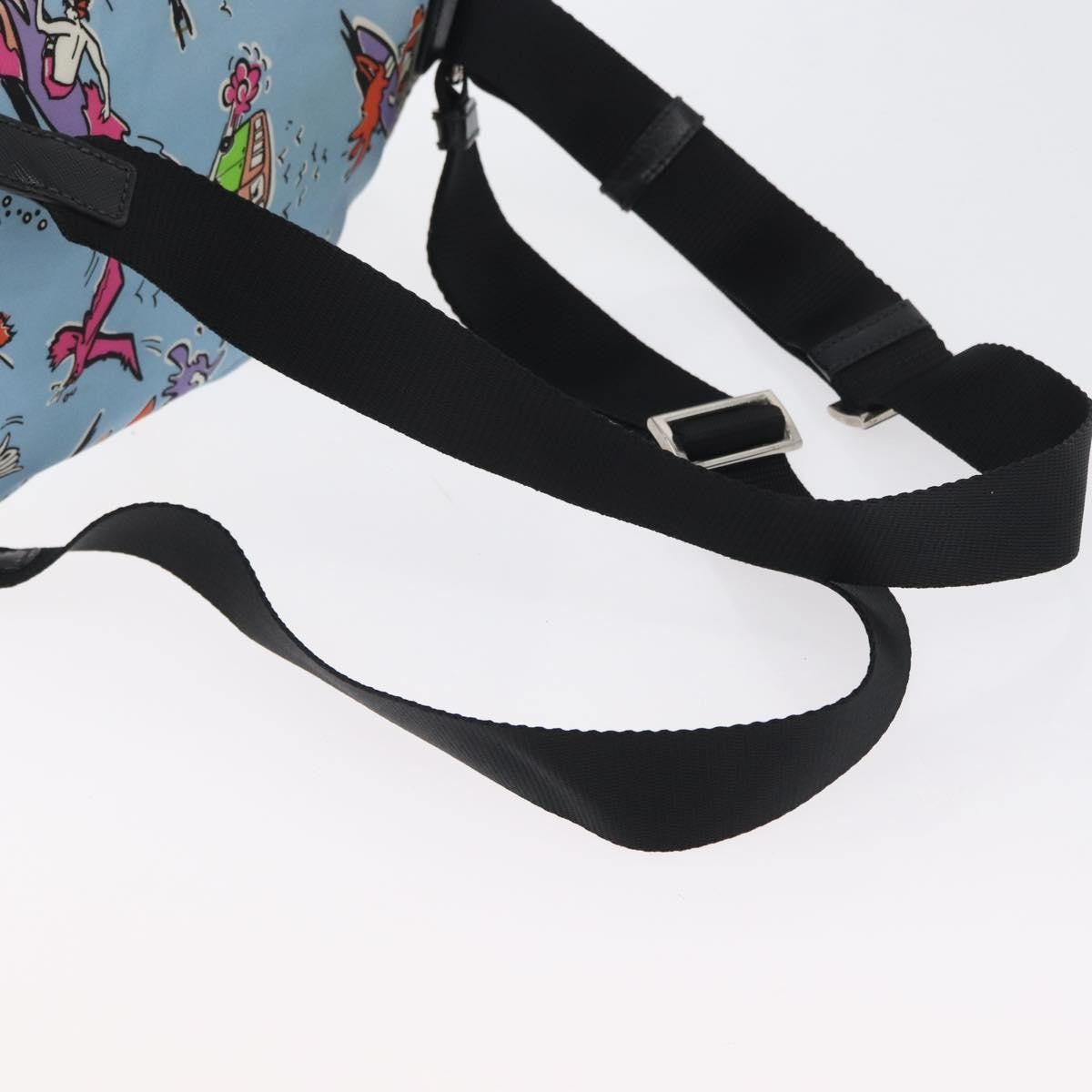 Prada PRADA Backpack Nylon Light Blue Silver Authentic LNZ330 Bag