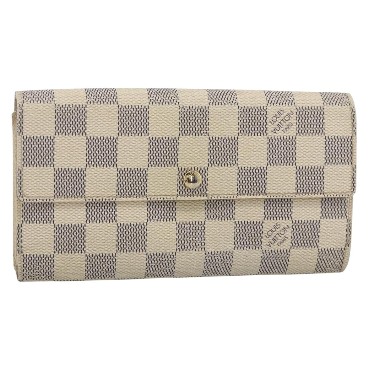 Louis Vuitton LOUIS VUITTON Damier Azur Portefeuille Sarah Long Wallet N61735 LV Authentic YKZ1187 Bag