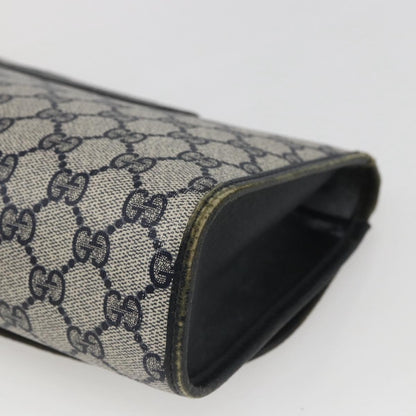 Gucci GUCCI GG Supreme Sherry Line Clutch Bag PVC Navy Gold 89 01 030 Authentic 167905