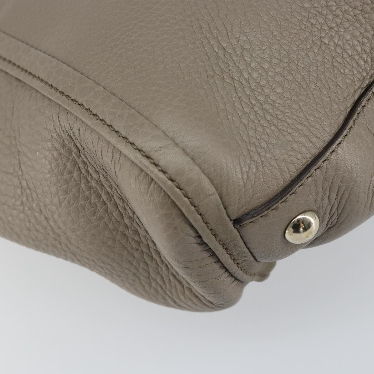 Gucci GUCCI Soho Hand Bag Leather Gray Gold 282307 Authentic 156415