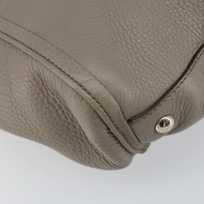 Gucci GUCCI Soho Hand Bag Leather Gray Gold 282307 Authentic 156415