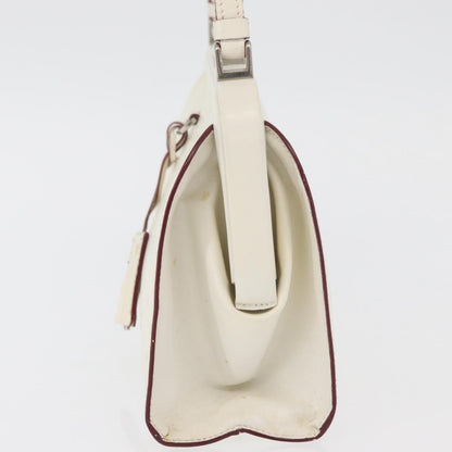 Prada PRADA Hand Bag Leather White Silver Authentic 178207