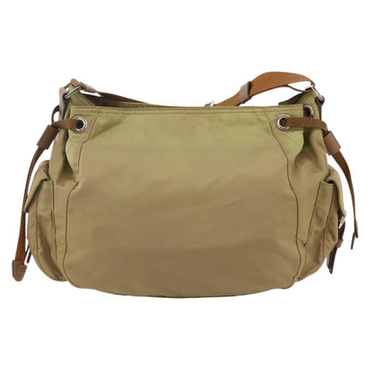 Prada PRADA Shoulder Bag Nylon Khaki Silver Authentic 175738
