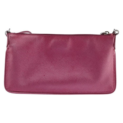 Prada PRADA Shoulder Bag Safiano leather Pink Silver Authentic SW1708
