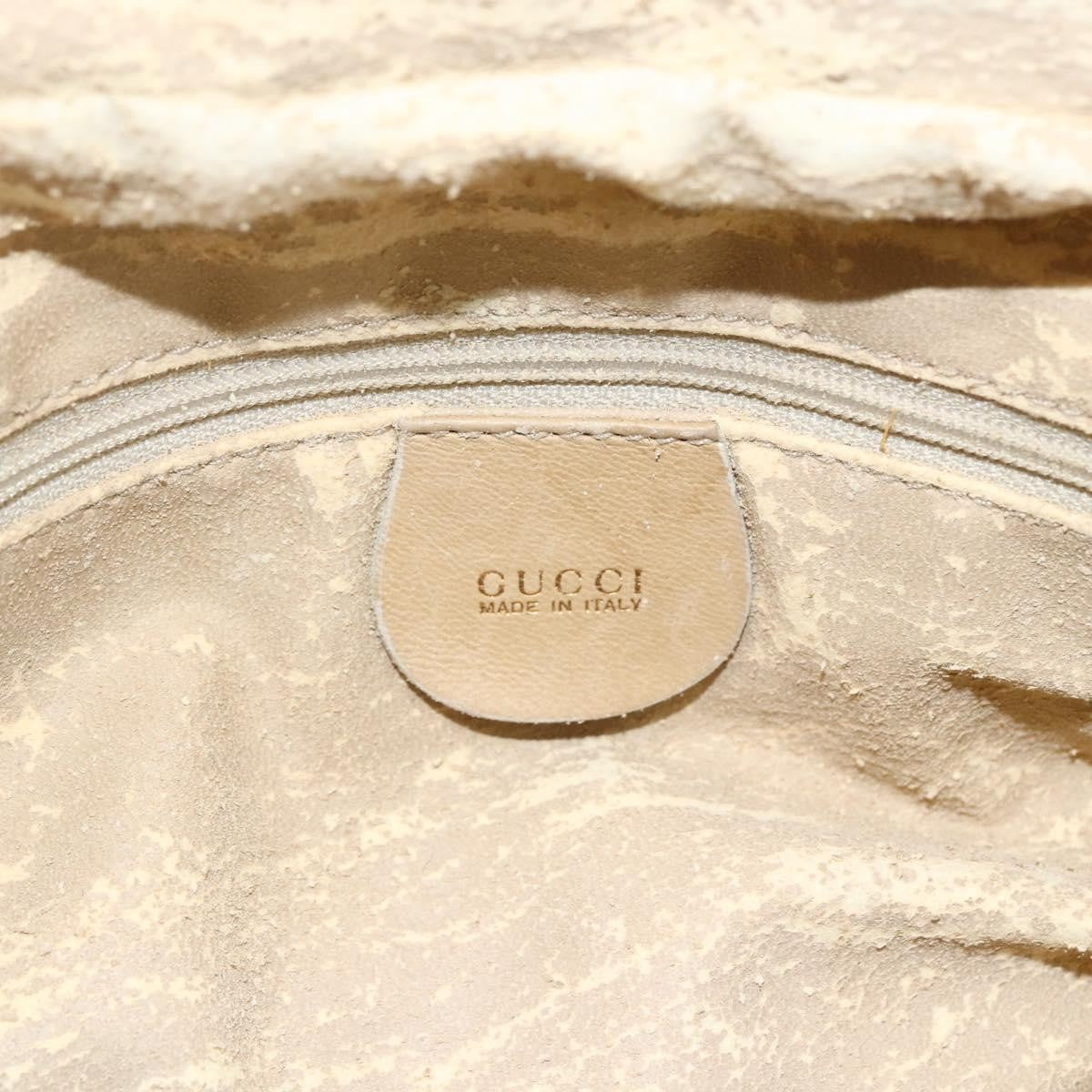 Gucci GUCCI Bamboo Hand Bag Leather 2way Beige Gold Authentic bs31889
