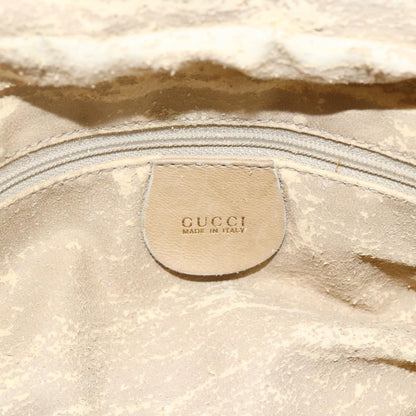 Gucci GUCCI Bamboo Hand Bag Leather 2way Beige Gold Authentic bs31889