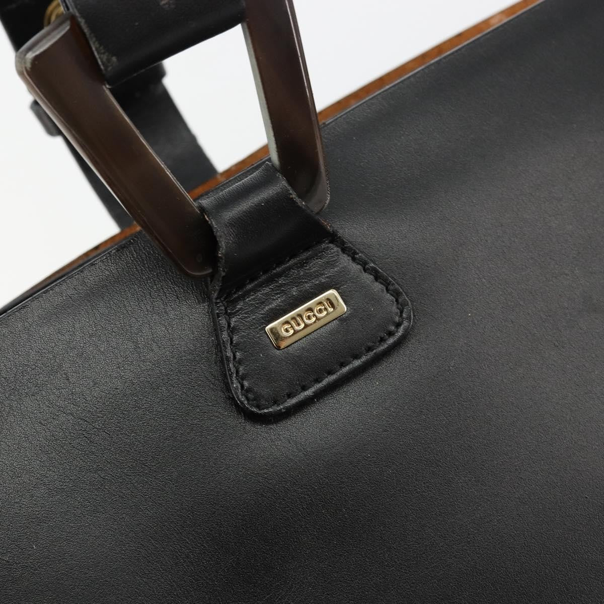 Gucci GUCCI Hand Bag Leather Black Authentic 71508