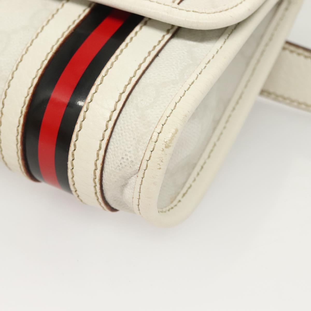 Gucci GUCCI GG Supreme Sherry Line Waist bag PVC White Gold 1669 Authentic bs28457