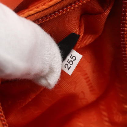 Prada PRADA Accessory Pouch Nylon Orange Silver Authentic 158663V Bag