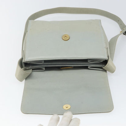 Loewe LOEWE Anagram Shoulder Bag Leather Gray Gold Authentic 166708
