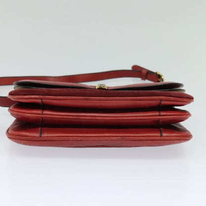 Gucci GUCCI Shoulder Bag Suede Vintage Red Gold Authentic ep7843