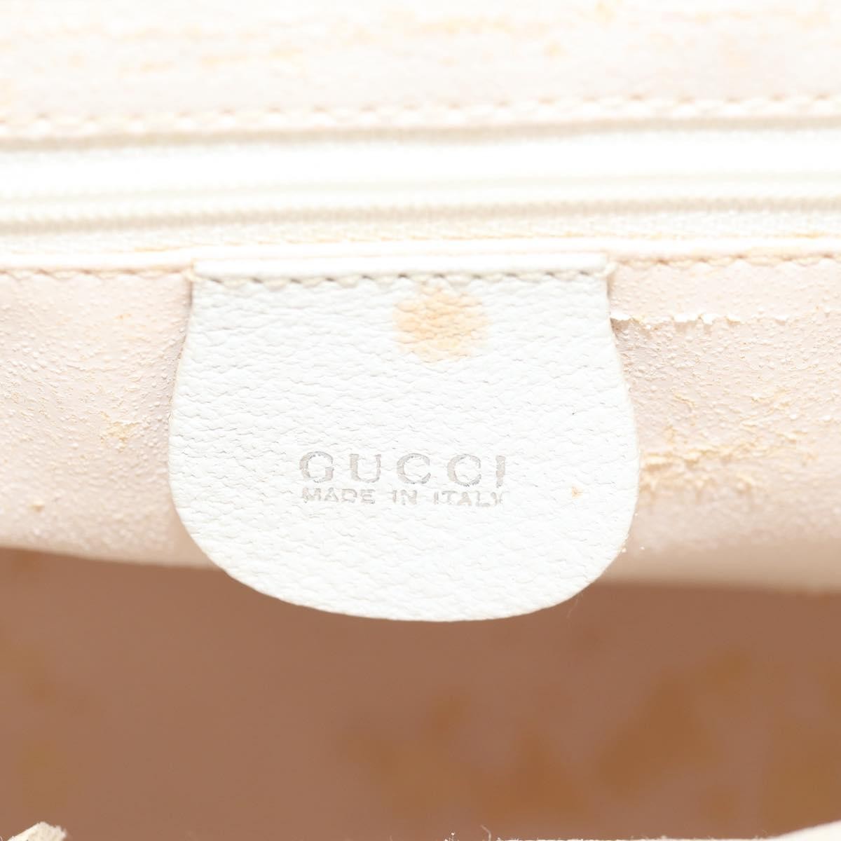 Gucci GUCCI Hand Bag Leather 2way White Silver 000 2058 0307 5 Authentic bs31539