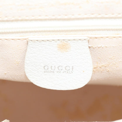 Gucci GUCCI Hand Bag Leather 2way White Silver 000 2058 0307 5 Authentic bs31539