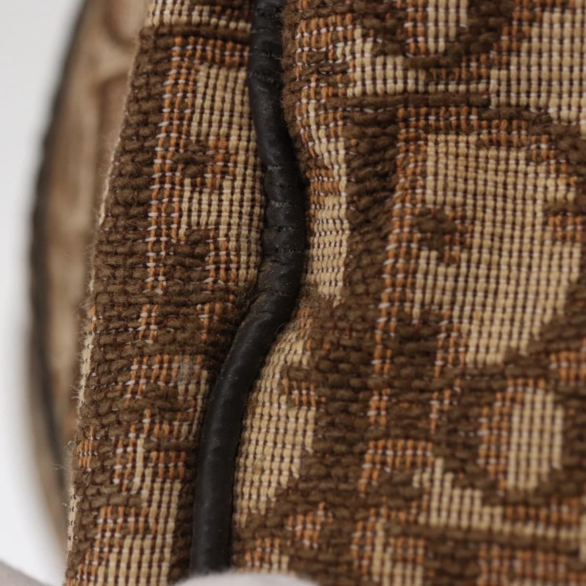 Dior Christian Dior Trotter Canvas Hand Bag Brown Gold Authentic ka627