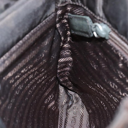 Prada PRADA Hand Bag Nylon Brown Silver Authentic bs20899