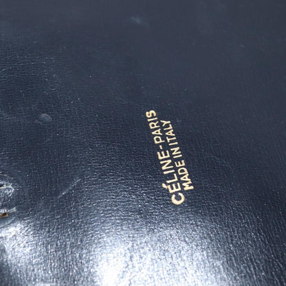 Celine CELINE Shoulder Bag Leather Navy Gold Authentic 149191