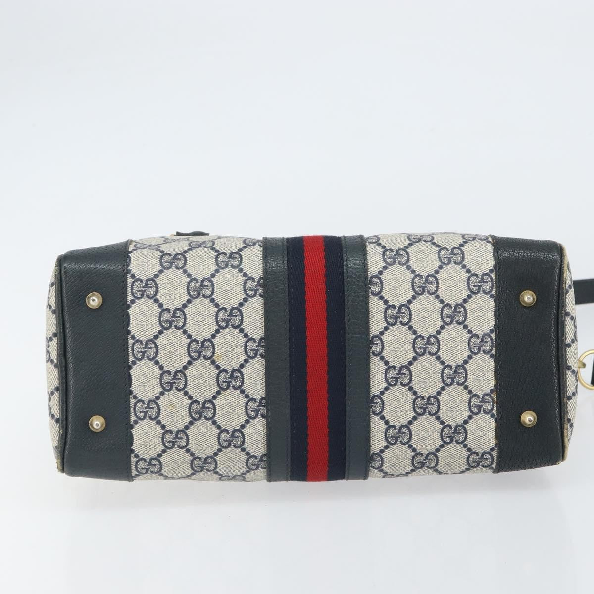 Gucci GUCCI GG Supreme Sherry Line Bag PVC 2way Navy Red gold 002 39 0069 Authentic ep12291