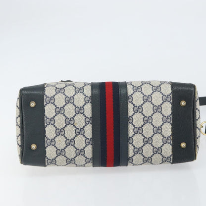 Gucci GUCCI GG Supreme Sherry Line Bag PVC 2way Navy Red gold 002 39 0069 Authentic ep12291