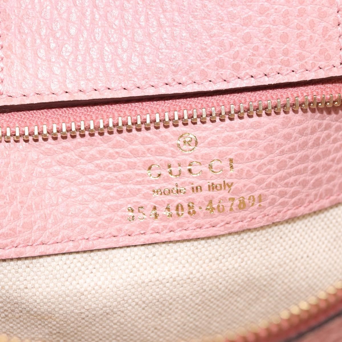 Gucci GUCCI Swing Tote Bag Leather Pink Gold 354408 Authentic am9500