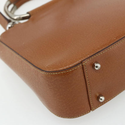 Gucci GUCCI Hand Bag Leather 2way Brown Silver 000 2058 0308 5 Authentic 177030