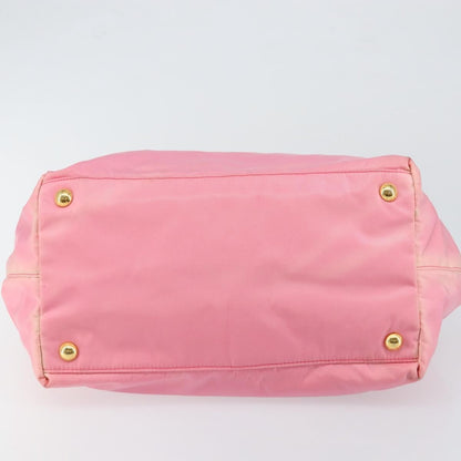 Prada PRADA Hand Bag Nylon Pink Gold Authentic 146881