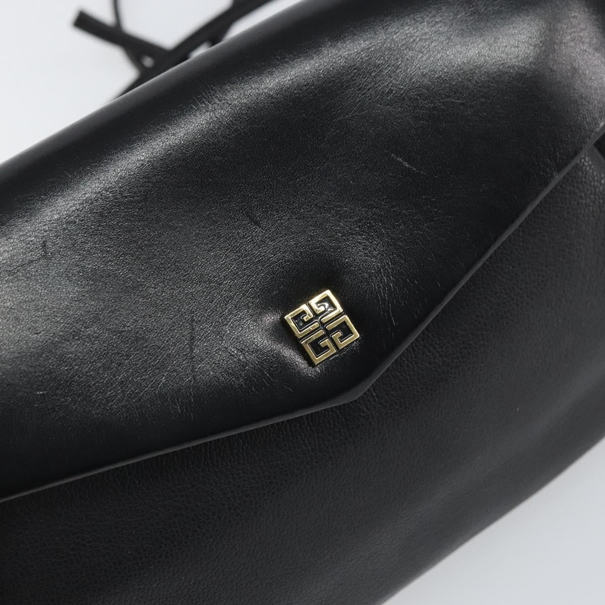 Givenchy GIVENCHY Shoulder Bag Leather Black Gold Authentic bs32977
