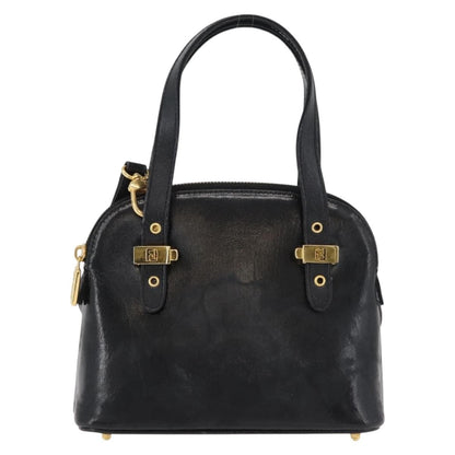 Fendi FENDI Hand Bag Patent leather 2way Black Gold Authentic ti3390