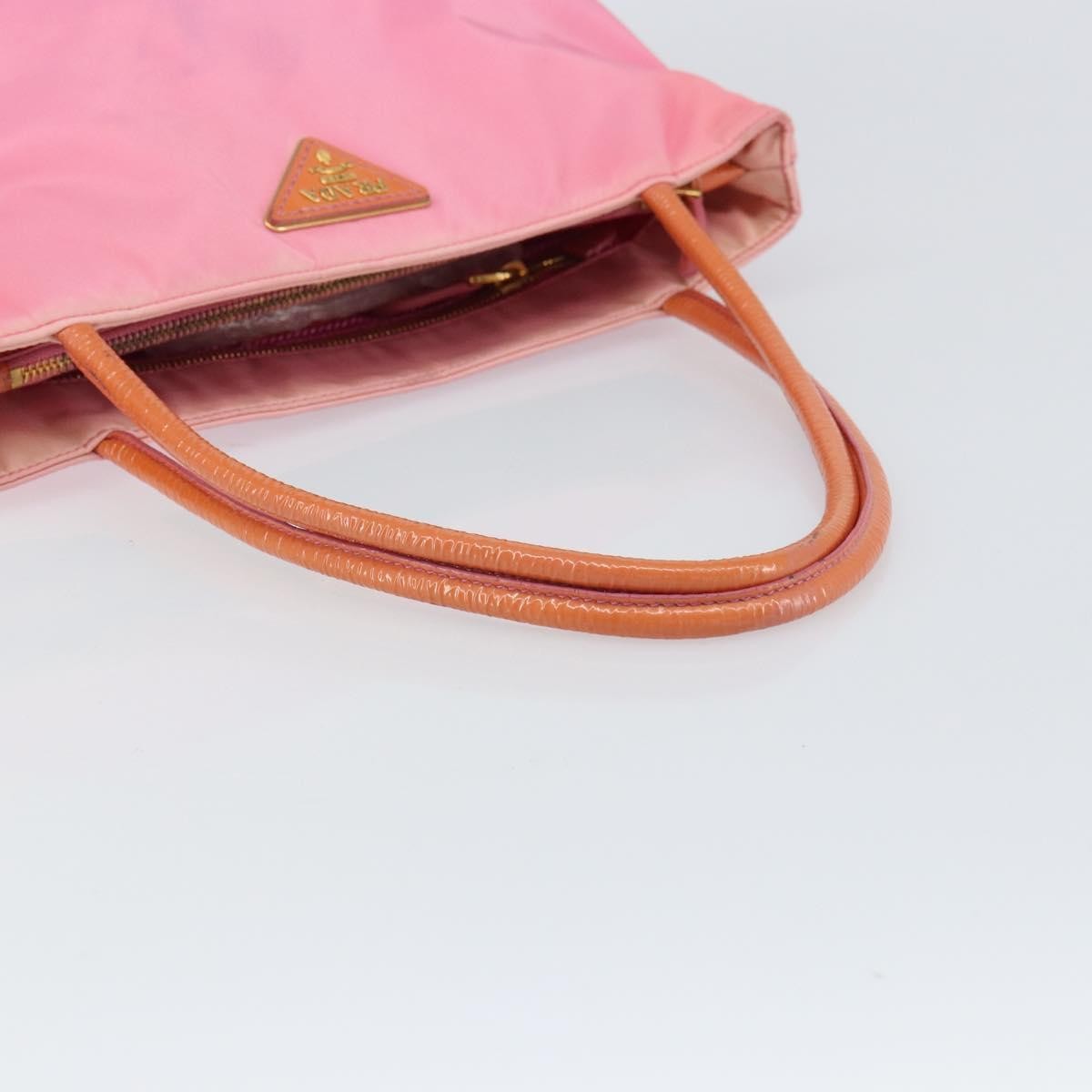 Prada PRADA Tote Bag Nylon Pink Gold Authentic 161648