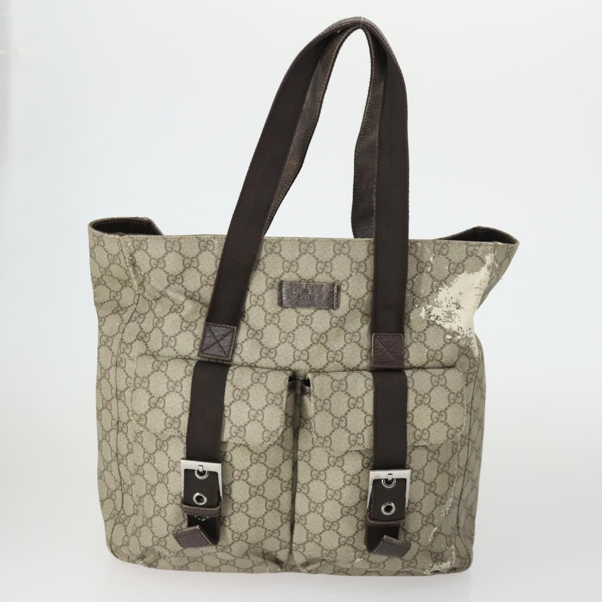 Gucci GUCCI GG Supreme Web Sherry Line Tote Bag PVC 5 Set Beige Red Authentic mr1849