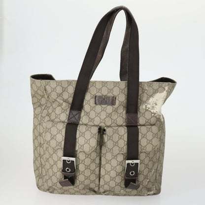 Gucci GUCCI GG Supreme Web Sherry Line Tote Bag PVC 5 Set Beige Red Authentic mr1849
