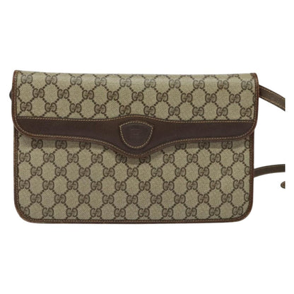 Gucci GUCCI GG Supreme Shoulder Bag PVC Beige Gold 004 904 0671 Authentic ep10822