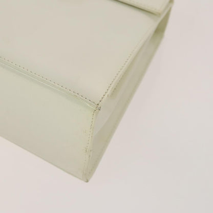 Salvatore Ferragamo Salvatore Ferragamo Gancini Hand Bag Leather 2way White Gold Authentic 134575