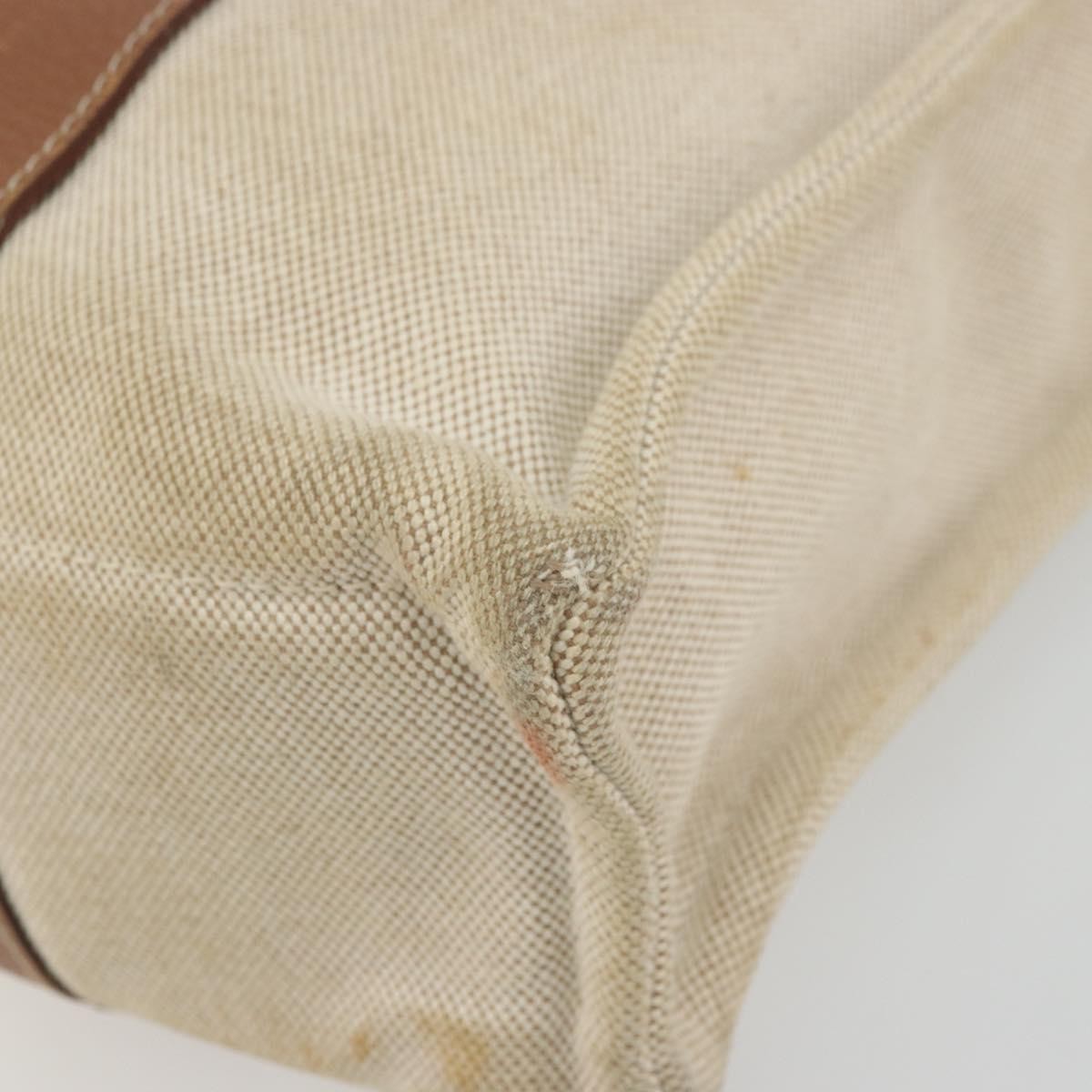 Hermès Hermès HERMES Sac Arne MM Hand Bag Canvas Beige Silver Authentic bs34423