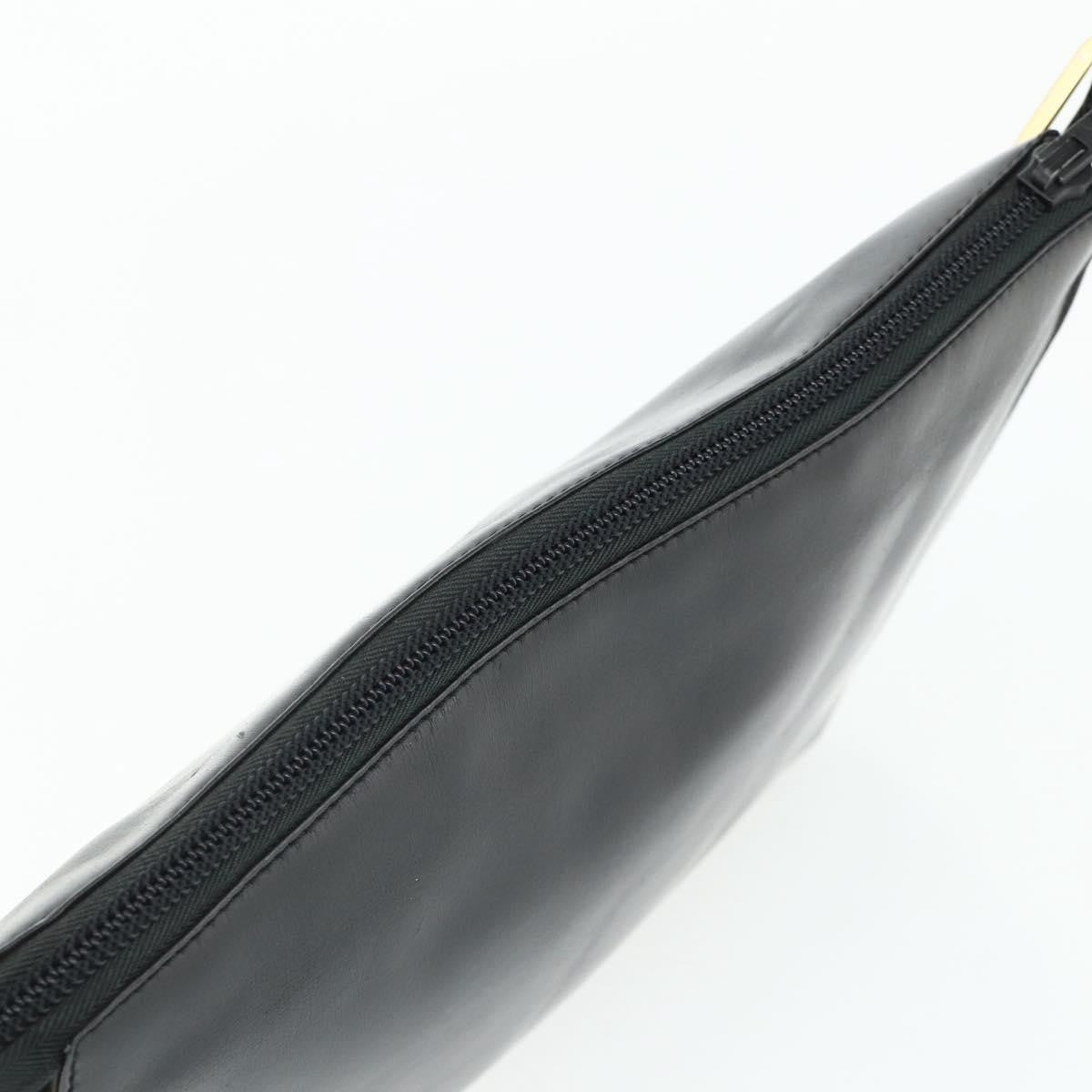 Loewe LOEWE Anagram Shoulder Bag Leather Black Gold Authentic 177548