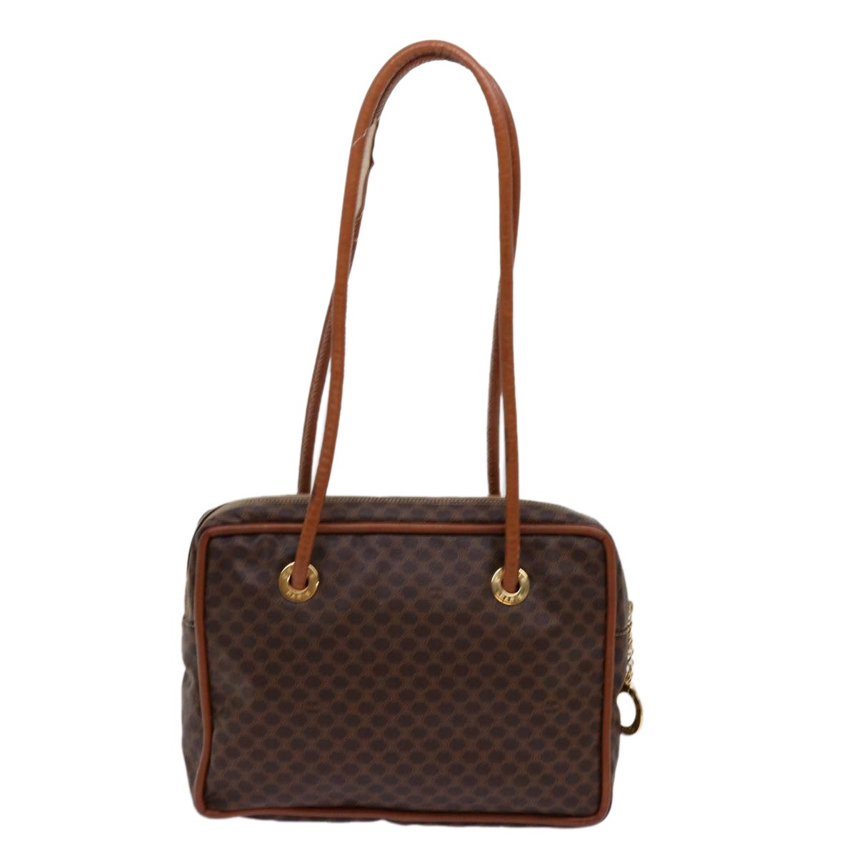 Celine CELINE Macadam Canvas Shoulder Bag PVC Brown Authentic 69901