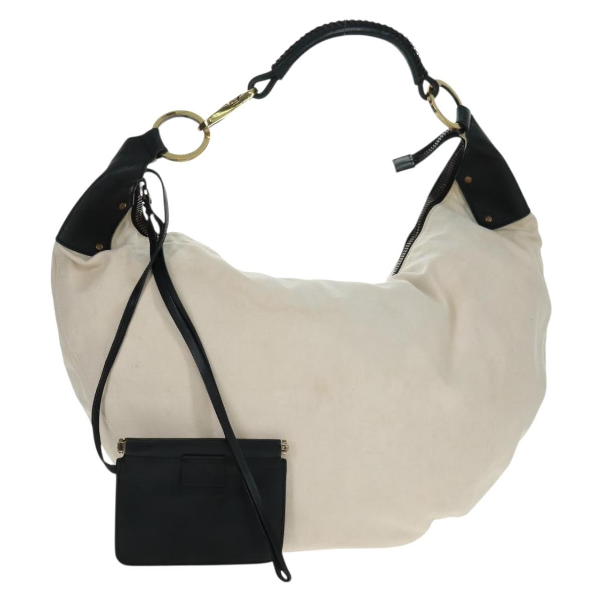 Gucci GUCCI Shoulder Bag Canvas Ivory Gold 95332 Authentic 161228